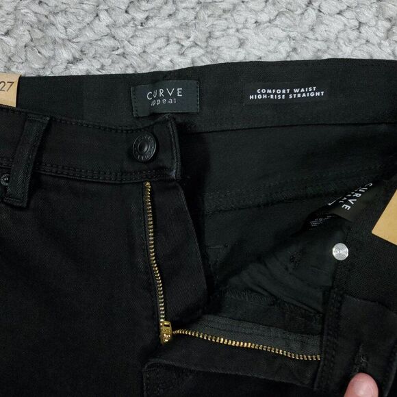 READ Curve Appeal Jeans High Rise Concealed Comfort Waist Straight Black 4 27 - Picture 5 of 8
